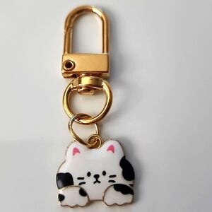 CAT  ZIPPER Pull purse charm Or Charm bracelet Lobster claw clip closure